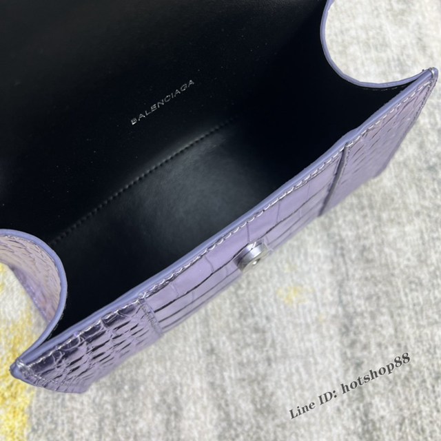 Balenciaga專櫃爆款新色xs號鱷魚紋Hourglass沙漏包 巴黎世家頂級原單手提肩背包 款號：8896 fyj1240